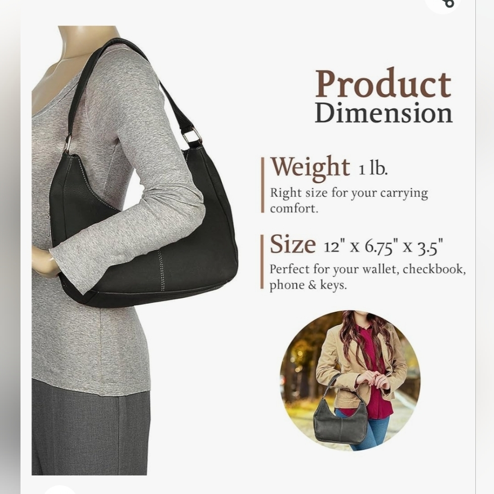 Le Donne Leather Side-Zip Shoulder Bag